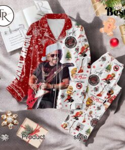 Sammy Hagar Red Rocker Christmas Button Down Pajamas Set