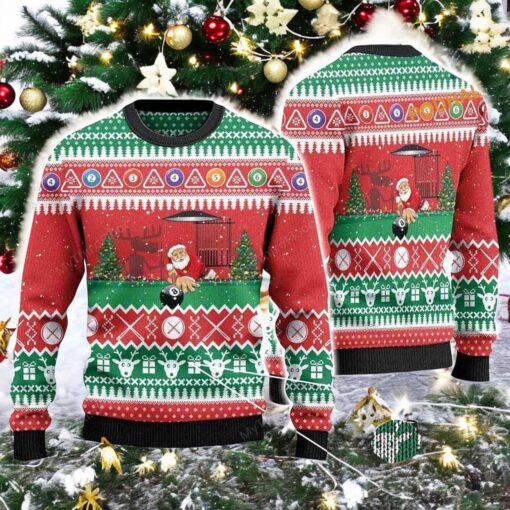 Santa Billiard 3D Ugly Christmas Sweater