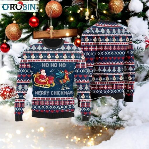 Santa Claus And Chicken Ugly Sweater