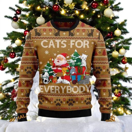 Santa Claus Cats For Everybody Ugly Christmas Sweater