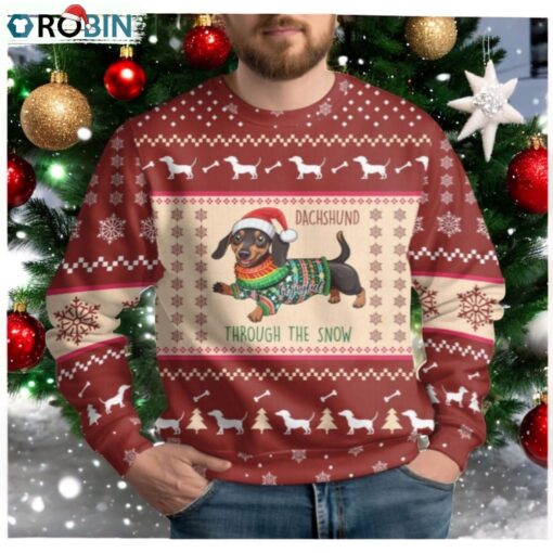 Santa Dachshund Ugly Christmas Sweater