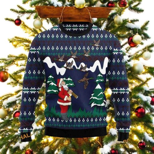 Santa Duck Hunting Ugly Christmas Sweater, Sweatshirt, Funny Xmas Gifts