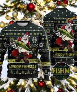 Santa Fish Merry Xmas Ugly Sweater, Funny Xmas Gifts Sweater