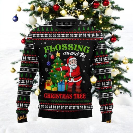 Santa Flossing Christmas Tree Sweater