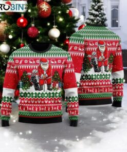 Santa Golfer Ugly Christmas Sweater