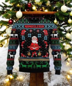 Santa Namasleigh 3D Ugly Christmas Hoodie, Funny Xmas Gifts
