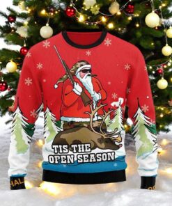 Santa Open Season Hunting Ugly Christmas Sweater, Sweatshirt, Great Gift For Christmas