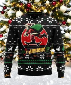 Santa Skateboard Ugly Christmas Sweater, Creative Christmas Gifts
