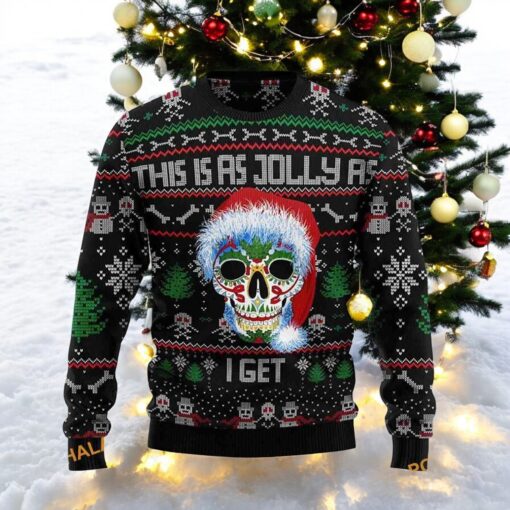 Santa Skull Jolly Ugly Christmas Sweater