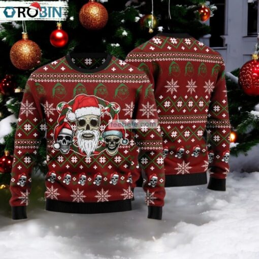 Santa Skull Red Ugly Xmas Sweater