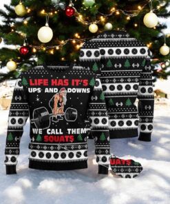 Santa Squats 3D Ugly Christmas Sweater, Sweatshirt, Friends Christmas Sweater, Sweatshirt