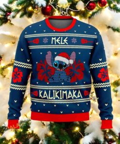 Santa Stitch Mele Kalikimaka Ugly Christmas Sweater