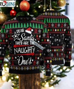 Santa They Are Naughty Ones Black Ugly Sweater