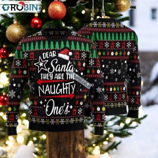 Santa They Are Naughty Ones Black Ugly Sweater