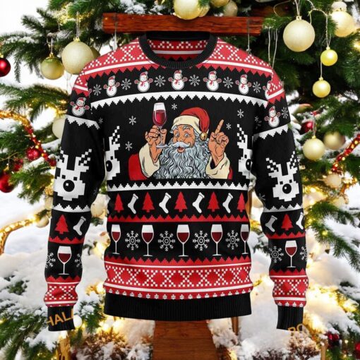 Santa With Red Wine 3D Ugly Christmas Sweater, Sweatshirt, Funny Christmas Gift Ideas