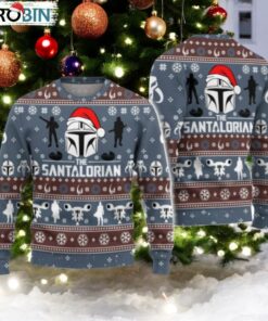 Santalorian Star Wars Christmas Sweater, The Mandalorian Ugly Sweater