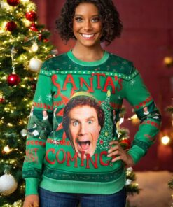 Santa’s Coming Elf 3D Family Ugly Christmas Sweater, Sweatshirt