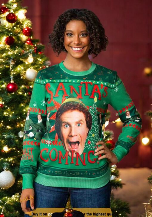 Santa’s Coming Elf 3D Family Ugly Christmas Sweater, Sweatshirt