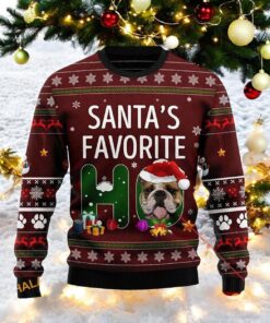 Santa’s Favorite Dog Face Ugly Christmas Sweater, Sweatshirt