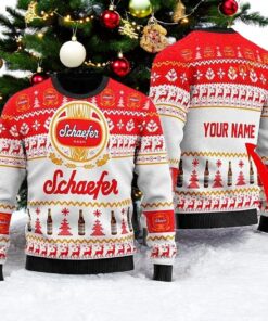 Schaefer Beer Ugly Christmas 3D Sweater, Funniest Ugly Christmas Sweater