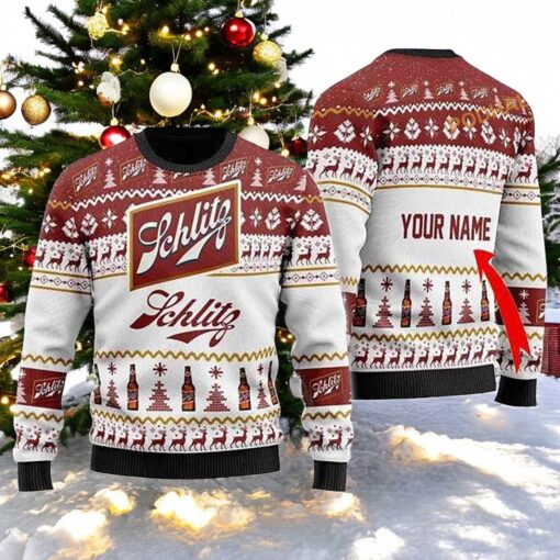 Schlitz Beer Ugly Christmas 3D Sweater, Friends Christmas Sweater