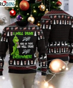 Schlitz Grinch Will Drink Everywhere Ugly Sweater