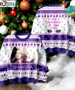 Shakira I Saw A Champions In Your Eyes Ugly Christmas Sweater