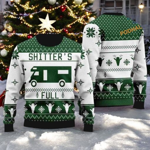 Shitters Full Ugly Christmas Sweater, Sweatshirt Knitted