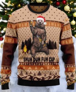 Shuh Duh Fuh Bear Ugly Christmas Sweater, Funny Sweater Knitted