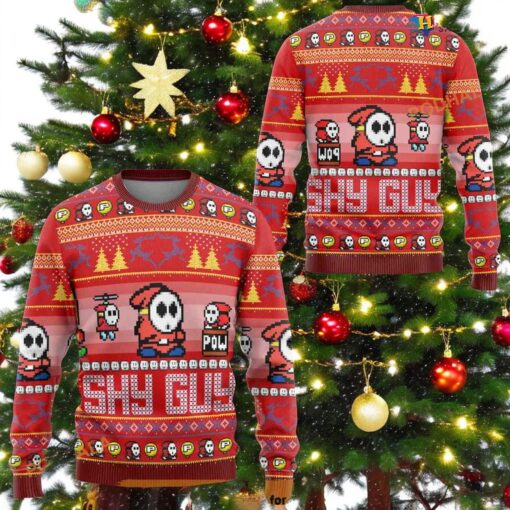 Shy Guy Mario Bros Funny Sweater, Creative Xmas Gifts for Video Gamers
