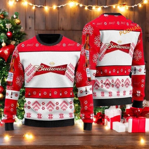 Simplee Budweiser Ugly Christmas 3D, Creative Christmas Gifts Sweater