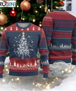Skeleton Xmas Ugly Christmas Sweater Skull Christmas Tree