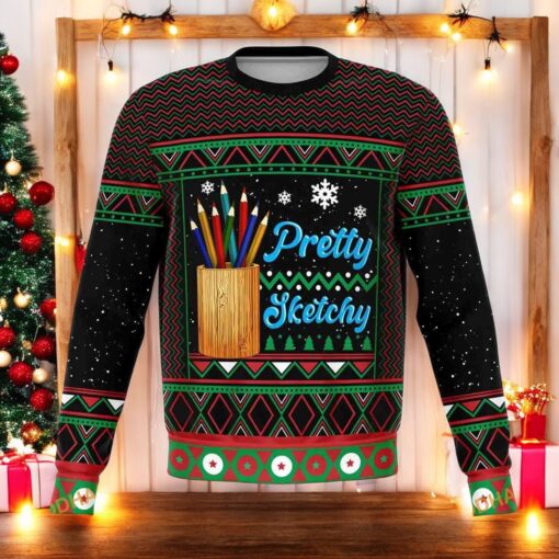Sketchy Unisex Ugly Christmas Sweatshirt