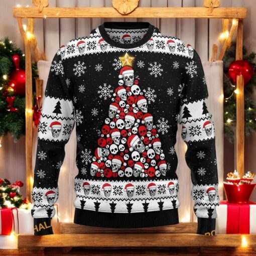 Skull Pine Tree Christmas 3D Sweater
