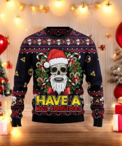 Skull Rad Ugly Christmas 3D Sweater, Funniest Ugly Christmas Sweater