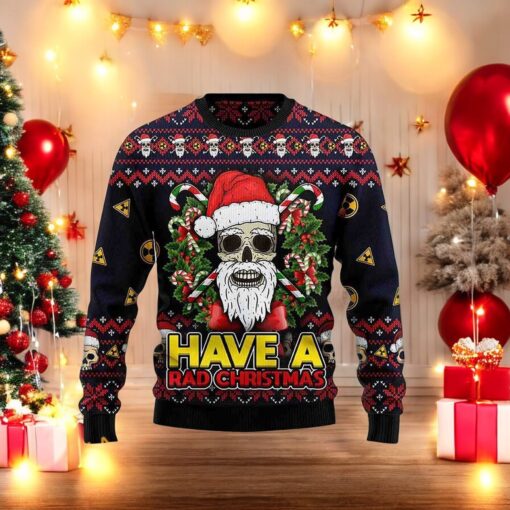 Skull Rad Ugly Christmas 3D Sweater, Funniest Ugly Christmas Sweater