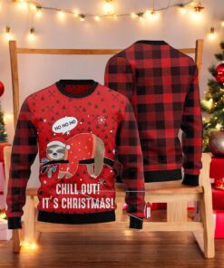 Sloth Chill Out 3D Christmas Sweater, Great Gift For Christmas