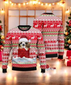 Sloth Chimney Tis The Season 3D Sweater, Funny Xmas Gifts