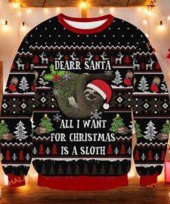Sloth Dear Santa Ugly Christmas Shirt, Creative Christmas Gifts