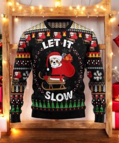 Sloth Let It Slow 3D Ugly Christmas Sweater