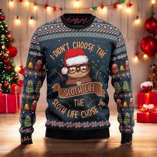 Sloth Life 3D Ugly Christmas Sweater, Funny Christmas Gift Ideas