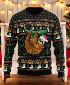 Sloth Light 3D Ugly Christmas Sweater, Sweatshirt, Great Gift For Christmas