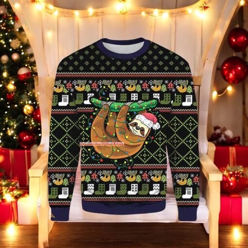 Sloth Light Ugly Xmas 3D Sweater, Creative Christmas Gifts