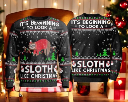 Sloth Like Ugly Christmas Sweater, Cute Ugly Christmas Sweater