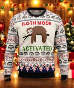 Sloth Mode Activated 3D Christmas Sweater, Funny Xmas Gifts