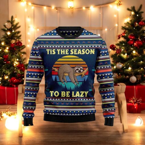 Sloth Tis The Season 3D Ugly Sweater, Funny Sweater
