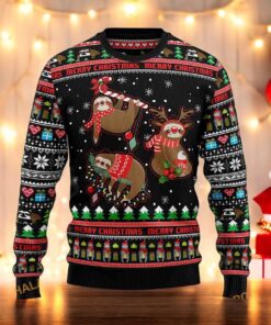 Sloth Xmas 3D Ugly Christmas Sweater, Family Ugly Christmas Sweater