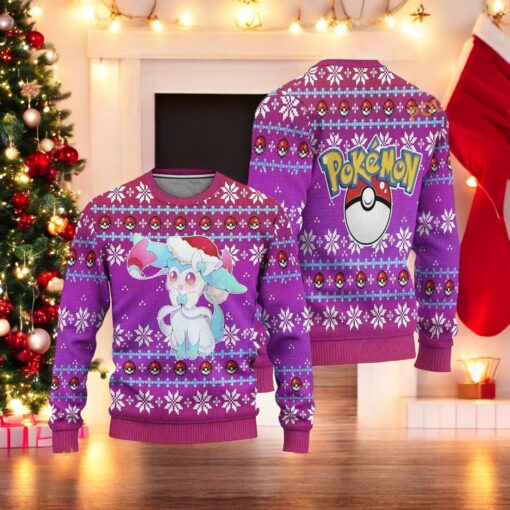 Slylveon Anime Ugly Christmas Sweater, Sweatshirt, Friends Christmas Sweater, Sweatshirt