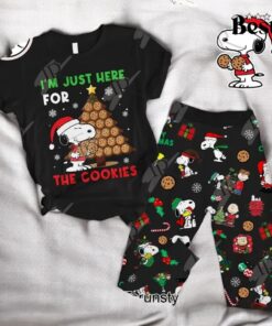 Snoopy I’m Just Here For The Cookies Merry Christmas Pajamas Set Snoopy I’m Just Here For The Cookies Merry Christmas Pajamas Set