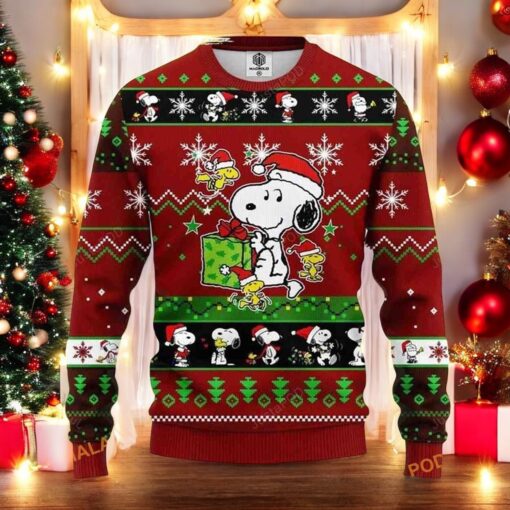 Snoopy Red Ugly Christmas Sweater, Sweatshirt
